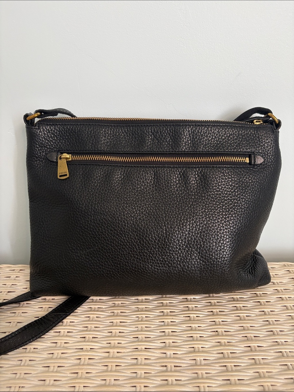 Fossil Kinley Black Pebbled Leather Crossbody Bag - Picture 2 of 9